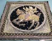 Vintage Thai tapestry fibre wall art