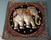 Vintage elephant kalaga pillowcase from Thailand.