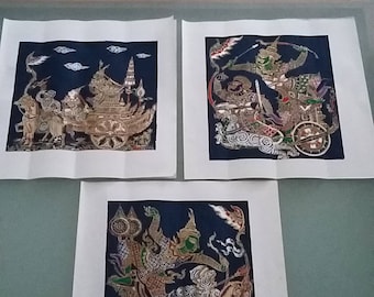 インドネシアのヴィンテージバティック画。伝統的なワックスと染料
