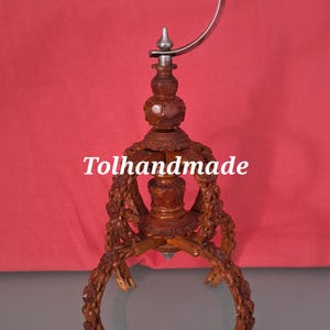 Vintage Chinese Handcarved bird cage top hook. Decorative ornament from a bird cage. Set C. Wood/Bamboo.