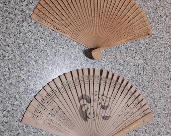 Vintage Chinese Sandalwood Folding Fans