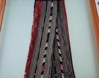 Burmese Ikat Cotton Tubeskirt: Ethnic Sarong, One Size