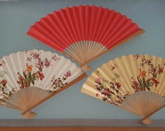 Vintage Chinese Art Deco Folding Fans