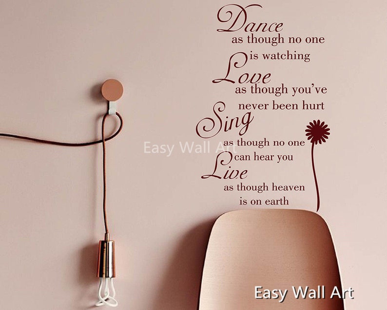 Wall Sticker Dance Like No One Is Watching Love Sing Live Decor Home3 Hs