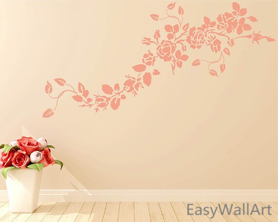 flower wall decal. flower decal simple flowers wall art decor | etsy