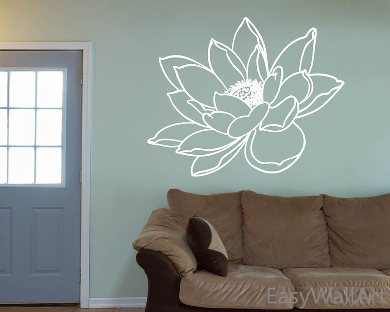 Large Lotus Flower Wall Decal Sticker - Teal Flower Wall Decals Large Lotus Flower Wall Decal Sticker - Teal Flower Wall Decals