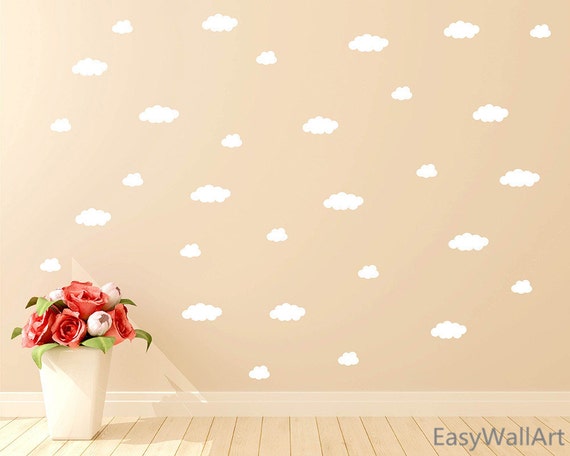floating clouds wall decal clouds wall pattern clouds vinyl | etsy