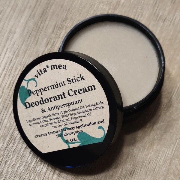 Peppermint Stick Deodorant Cream & Antiperspirant (full and travel sizes): all-natural ingredients from the northern woods of Maine