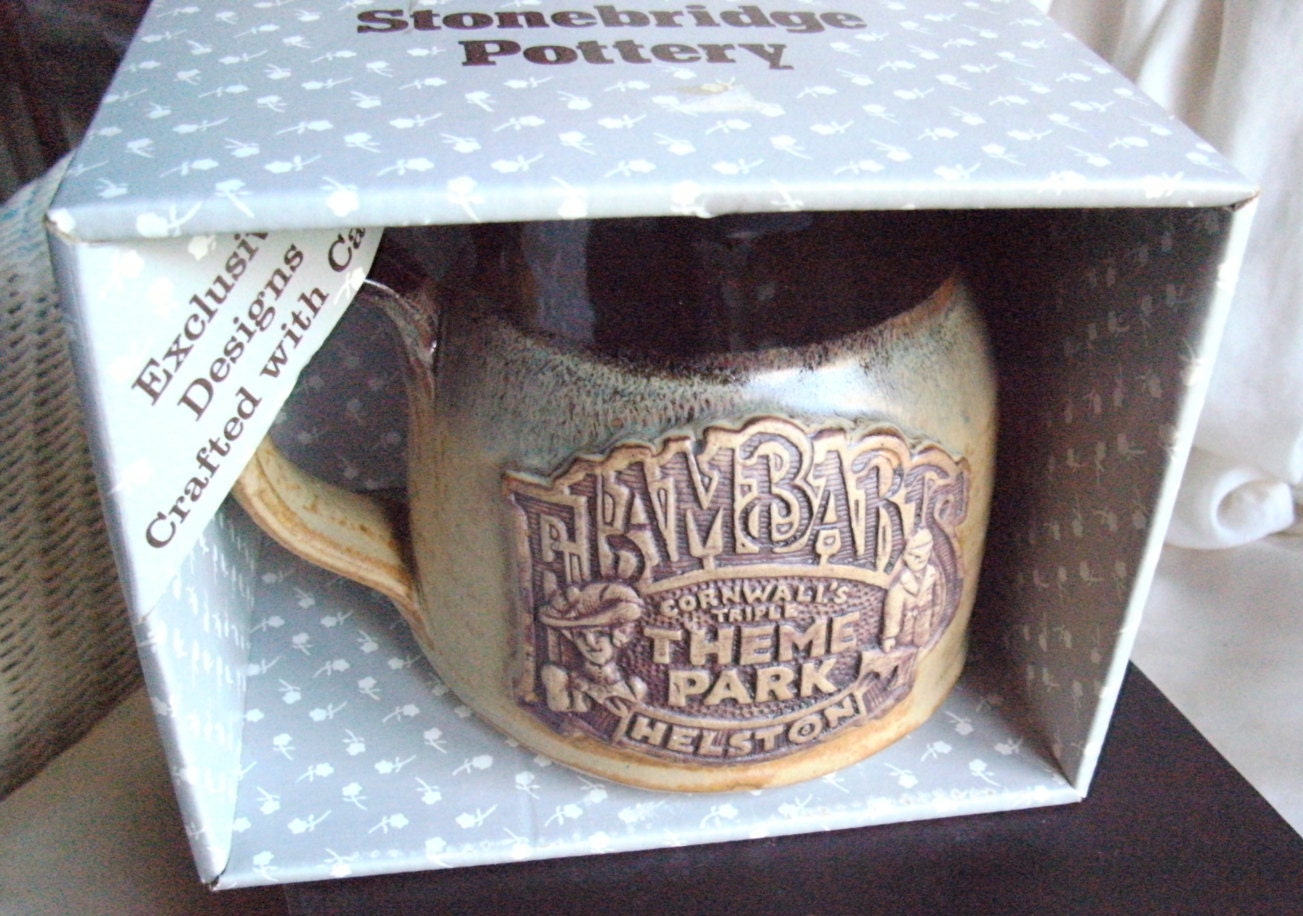 1980's Unused Stonebridge Stoneware +Original Box-Unusual Pitcher/Milk Jug With Flambards Theme Park