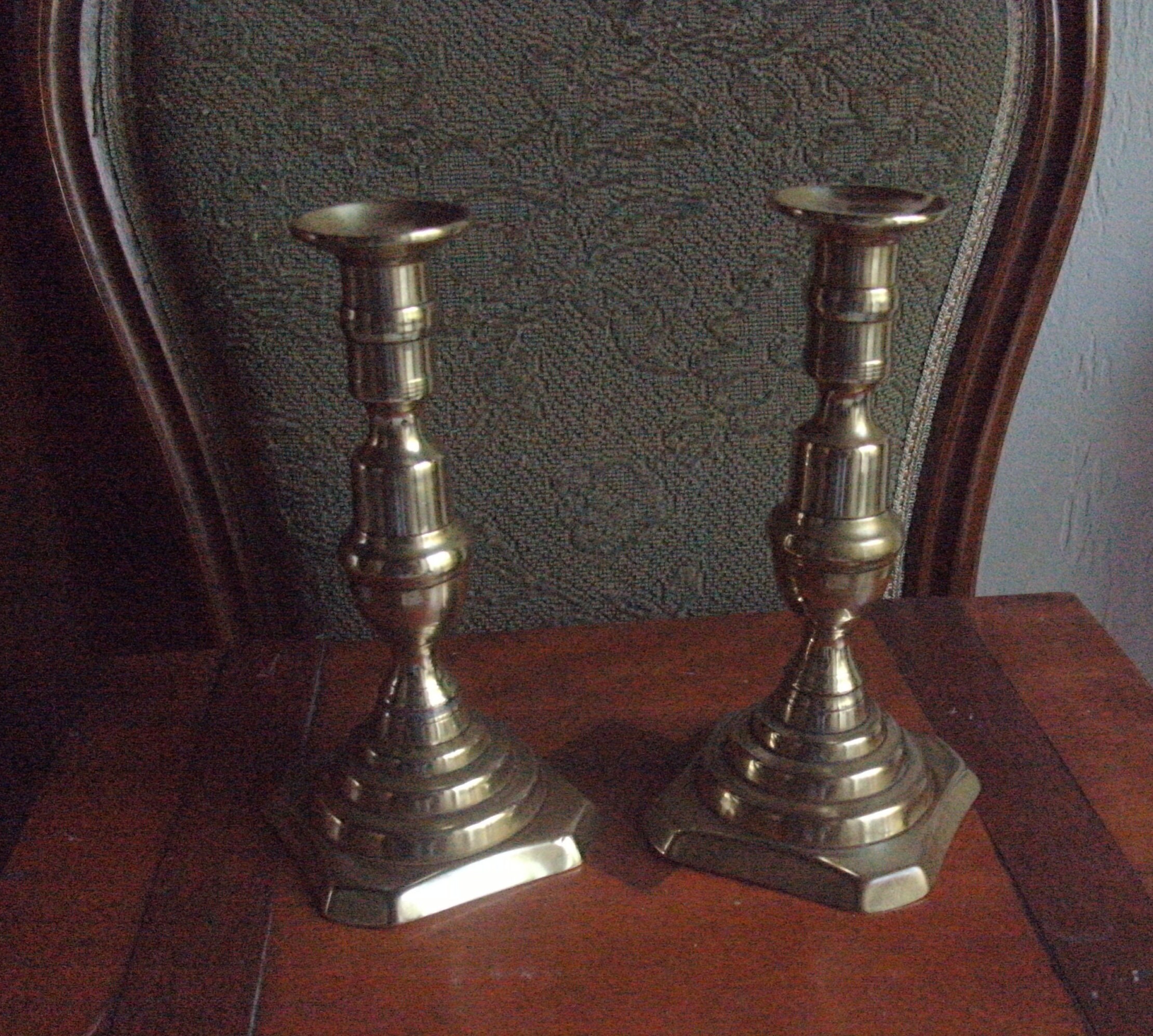 1800S Victorian/Poss.late Georgian - Joli Pr. Assorti d'orig.vintage Push-Up en Laiton Beehive-style