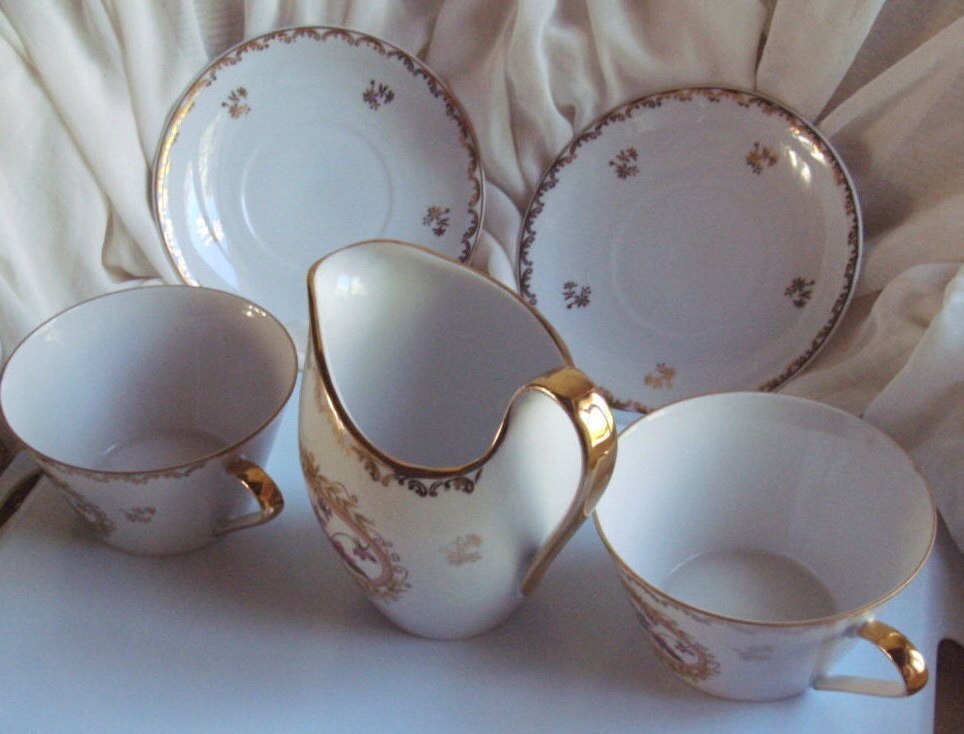 1970's Immaculate, Unused, Insolite, Magnifique, Vtg., Porcelaine(Poss. Français Ensemble de Thé -2 
