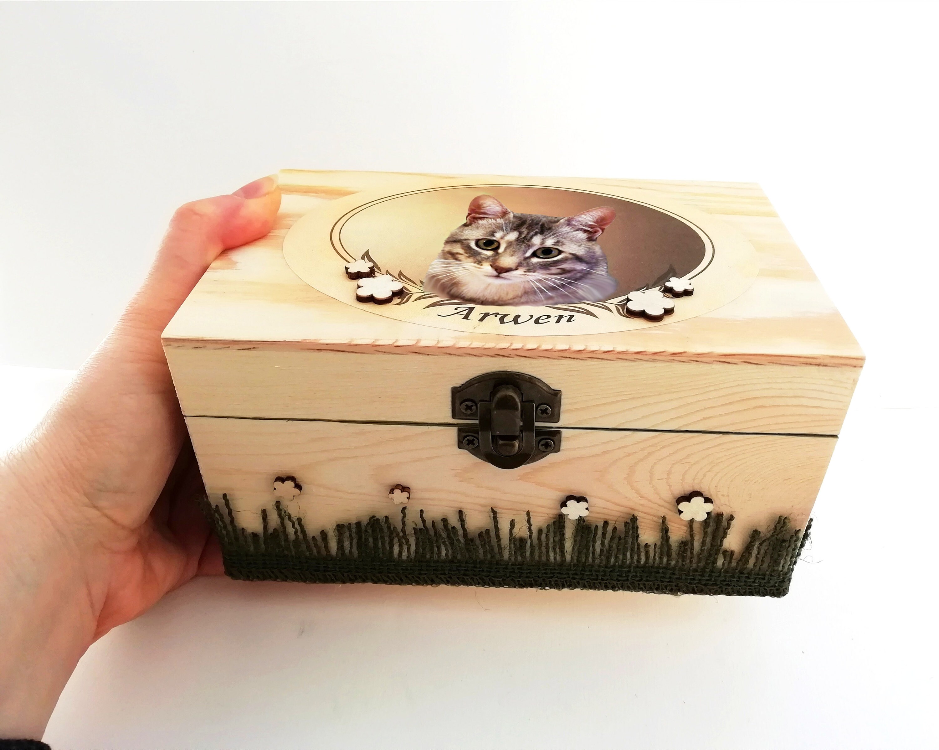 Wooden Pet Cremation Urn Personalized Cat Ashes Container Etsy
