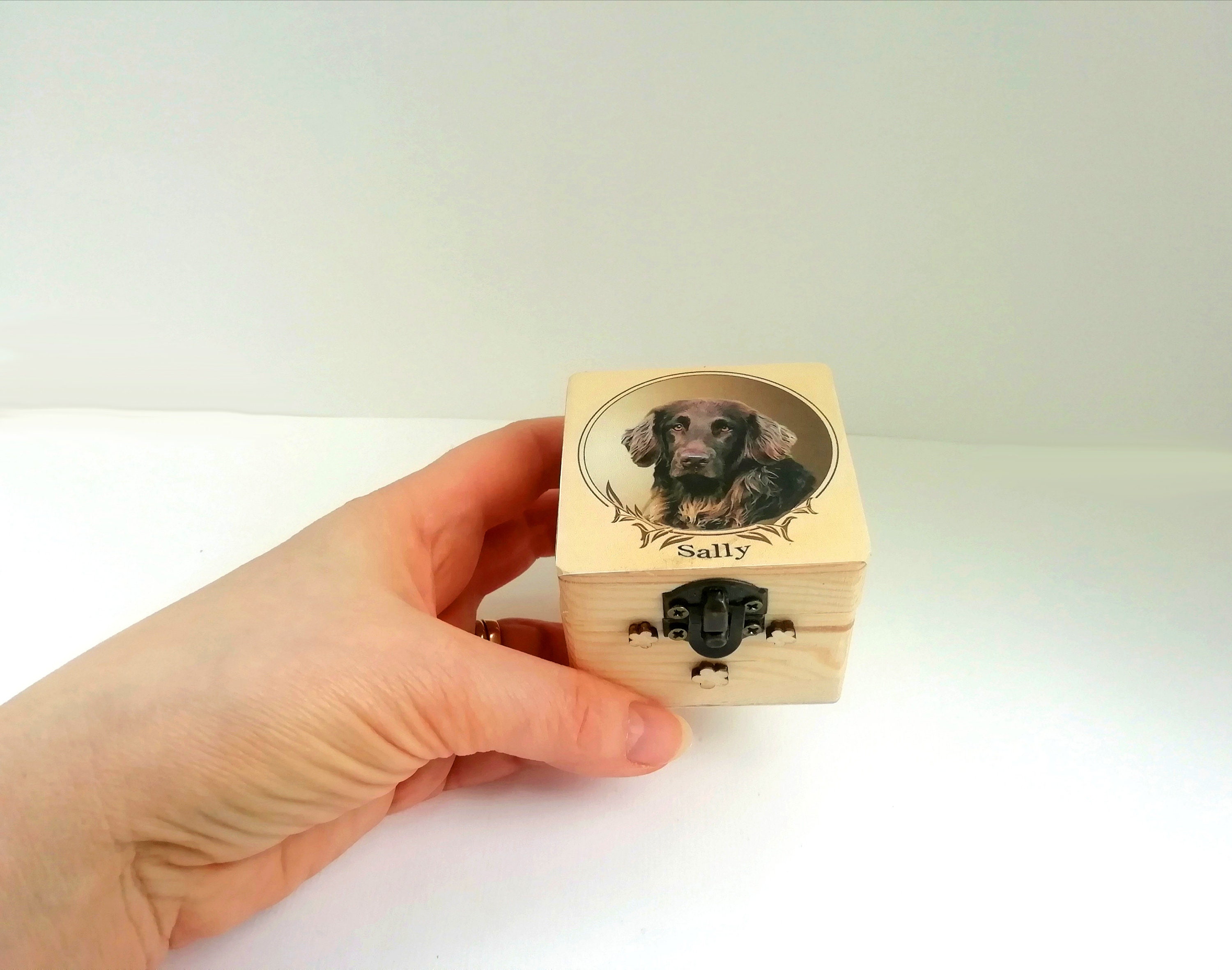 Pet Fur Keepsake Box Custom Pet Photo Portrait Personalized Etsy