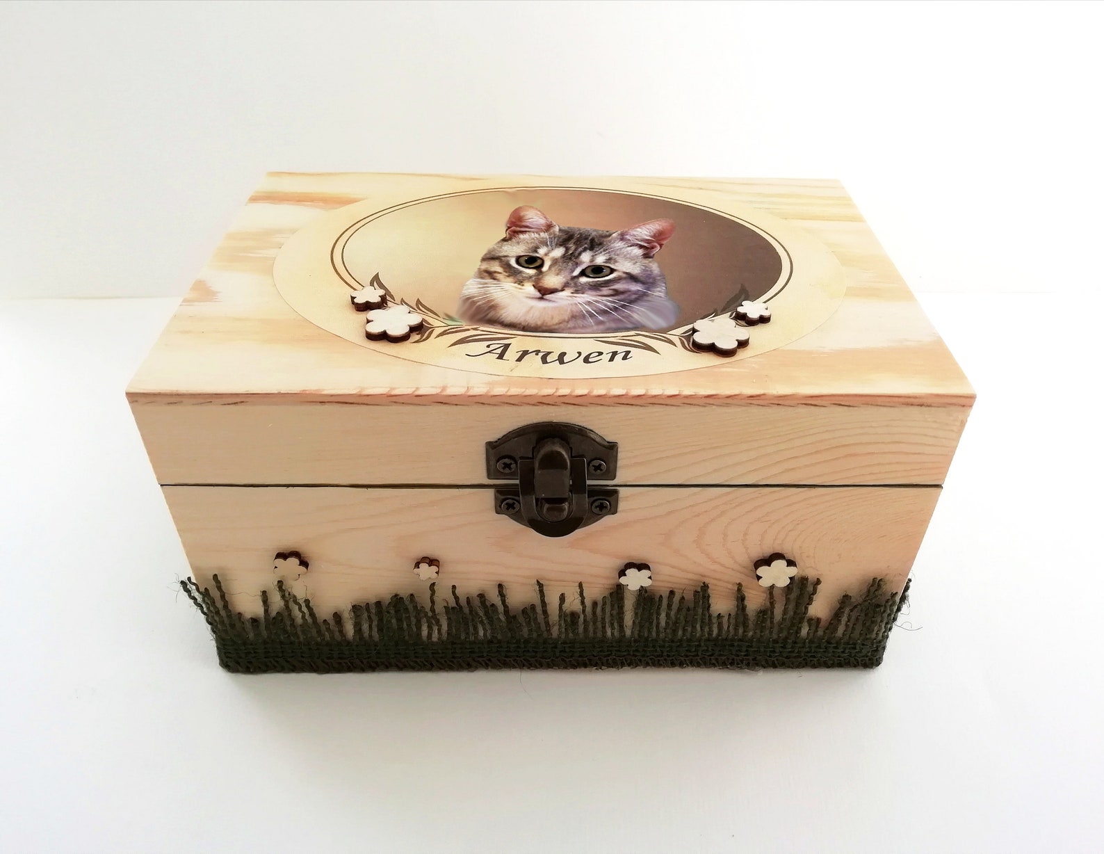 Wooden Pet Cremation Urn Personalized Cat Ashes Container Etsy