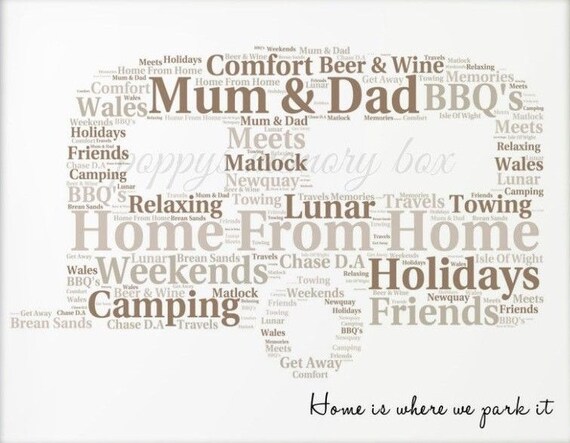 Caravan Caravanning Word Art Personalised Travel Gift Christmas Birthday Print