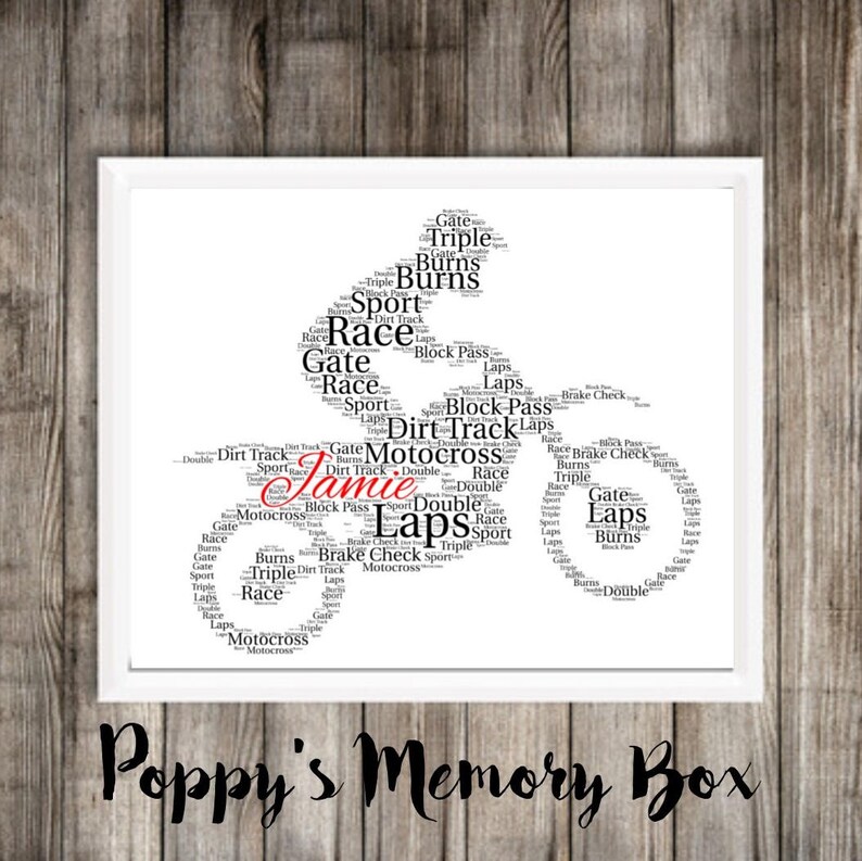 Motocross Word Art Gift Dirt Bike Gift Print Off Road Bike Etsy
