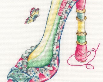 Bothy Threads XSK9 A Stitch In Time - Shoe Counted Cross Stitch Kit by Sally King