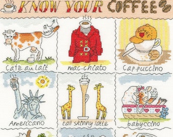 Bothy Threads XHS17 Know Your Coffee Counted Cross Stitch Kit by Helen Smith