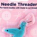 Hemline Hummingbird Needle Threader - for hand needles with blade to cut threads