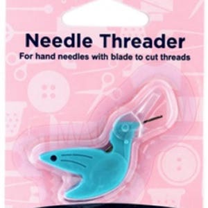 Hemline Hummingbird Needle Threader - for hand needles with blade to cut threads