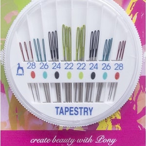 Pony Colour Eye Tapestry Needles Compact - ideal for tapestry and cross stitch