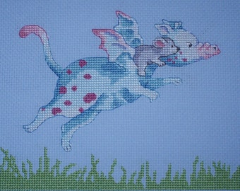 KL127 Learning to Fly! Dillon and Ko Counted Cross Stitch Kit