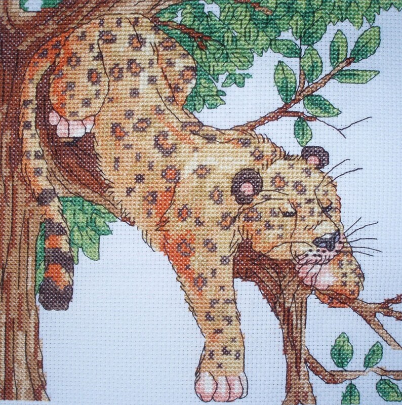 KL80 Leopard Counted Cross Stitch Kit Etsy