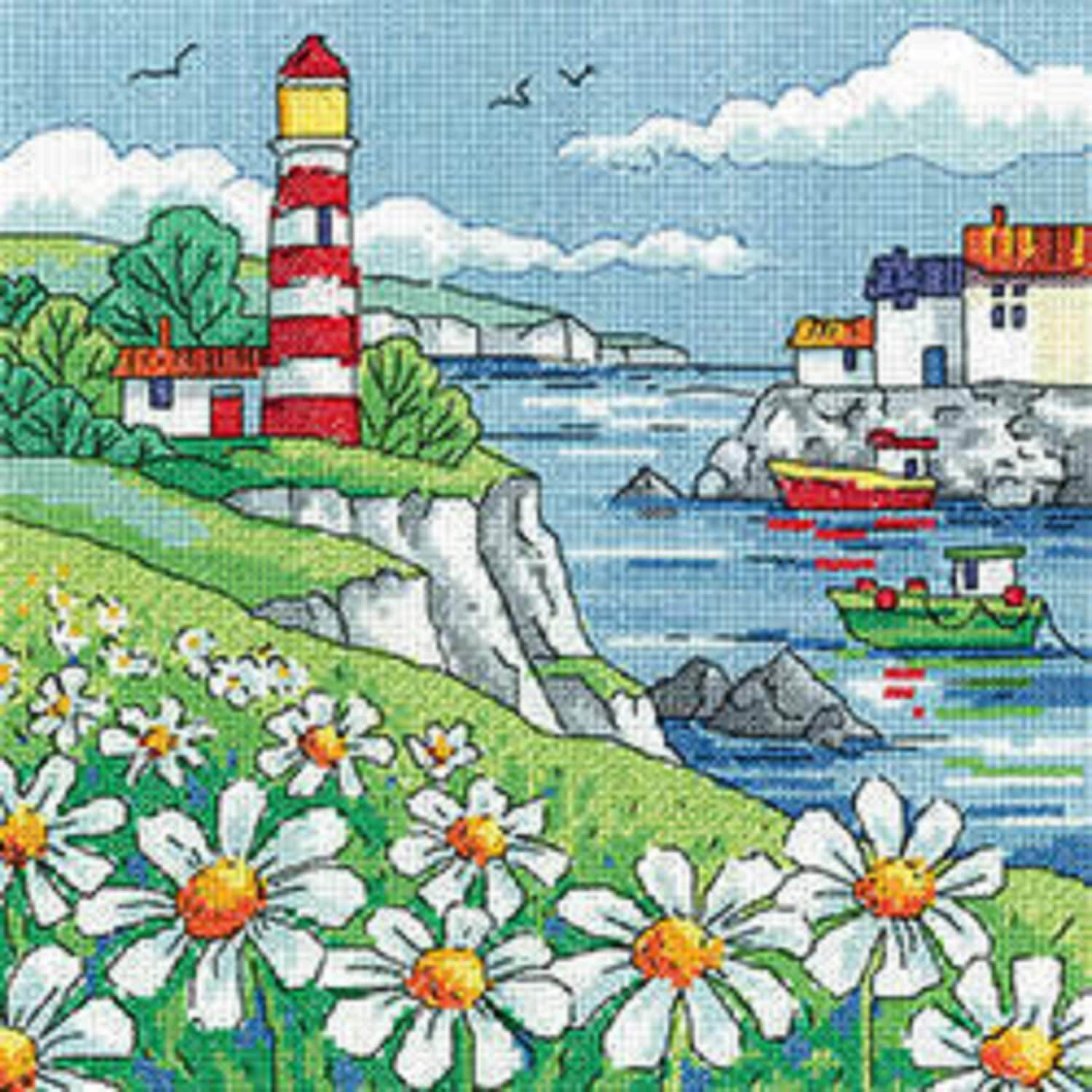 Heritage Crafts by the Sea Daisy Shore Cross Stitch Kit by - Etsy