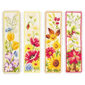 Vervaco Four Seasons Bookmarks Counted Cross Stitch Bookmarks Kit - Set of 4 designs
