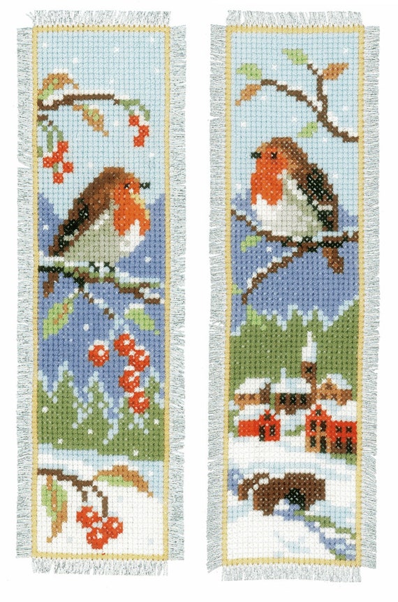 Textile Heritage Robin Cross Stitch Bookmark Kit