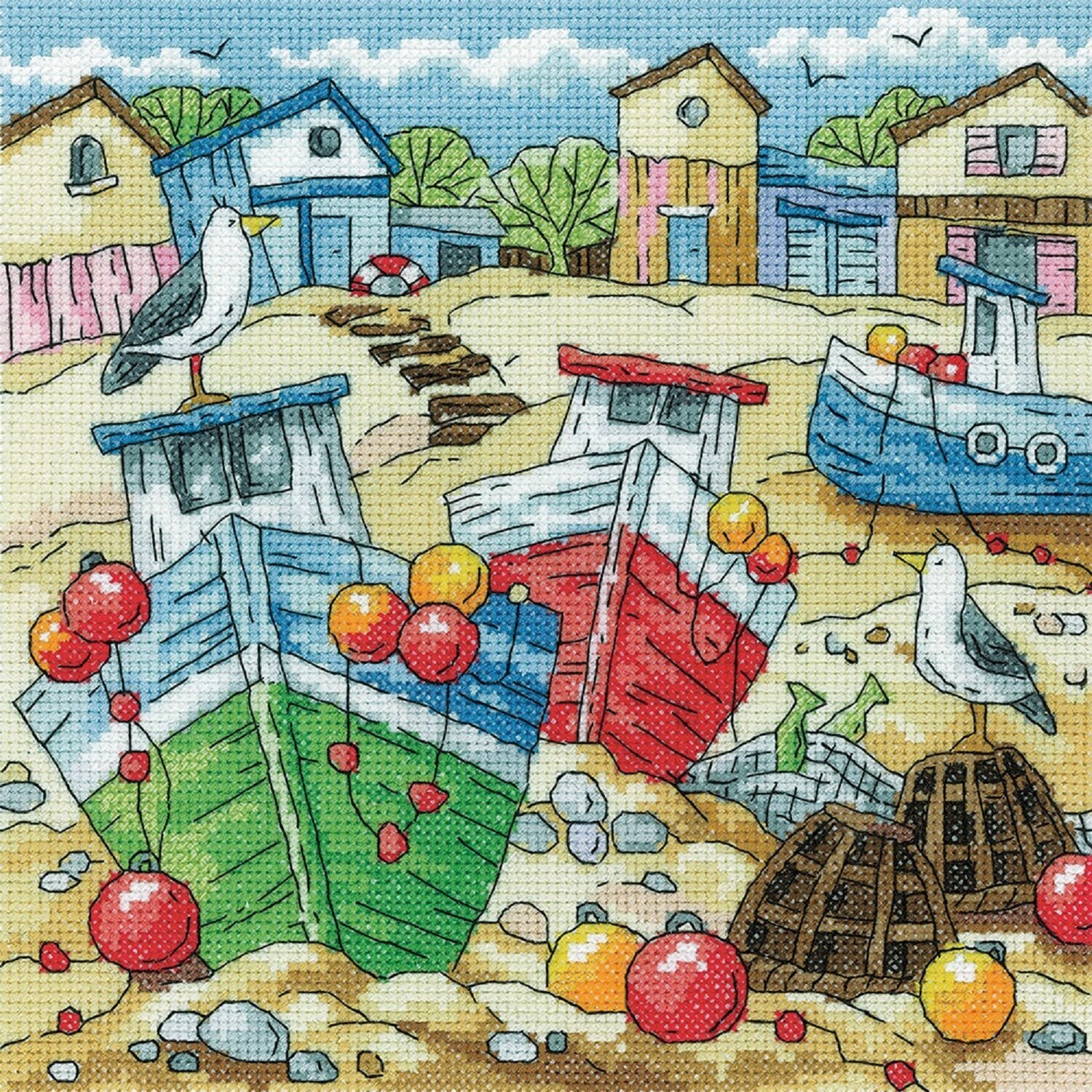 Heritage Crafts by the Sea Beach Boats Cross Stitch Kit - Etsy
