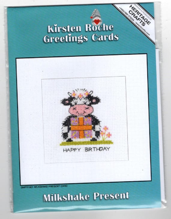 Heritage Crafts - Milkshake Present Counted Cross Stitch Card Kit by  Kirsten Roche - Etsy UK