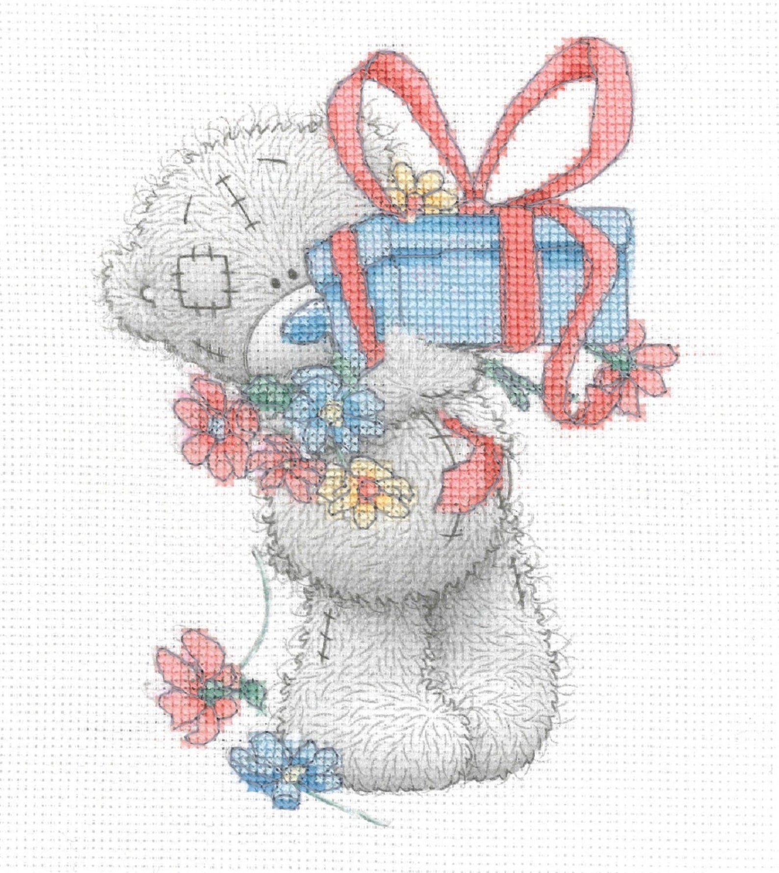 Схемы вышивки мишек крестом. Вышивка мишки Тедди крестом. Вышивка крестом плюшевые мишки. Мишка Тедди с подарком. Вышивка зайчик с подарком.