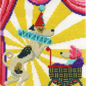 DMC BK1858 Clowning Around Vintage Circus Cross Stitch Kit designed by Emily Peacock