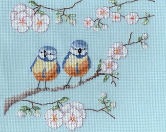Goldleaf Needlework KL220 Bluetits in the Blossom Counted Cross Stitch Kit. From the Back to Nature collection designed by Genny Haines