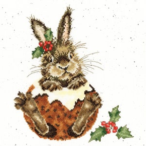 Bothy Threads XHD90 Little Pudding - Rabbit Counted Cross Stitch Kit by Hannah Dale