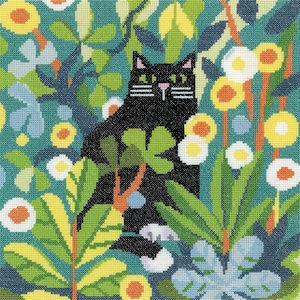 Heritage Crafts - Catz & Co - Black Cat Counted Cross Stitch Kit by Karen Carter