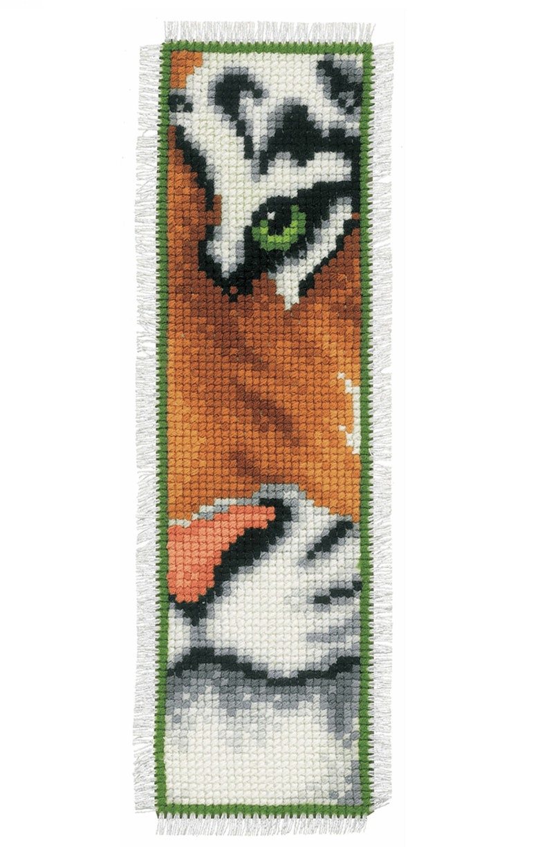 Vervaco Tiger Bookmark Counted Cross Stitch Kit Etsy UK