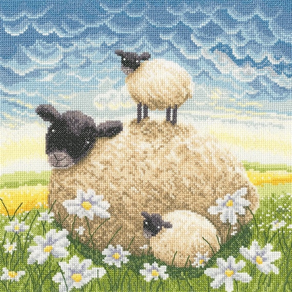 Bothy Threads XLP6 Double Trouble - Sheep Counted Cross Stitch Kit by Lucy Pittaway