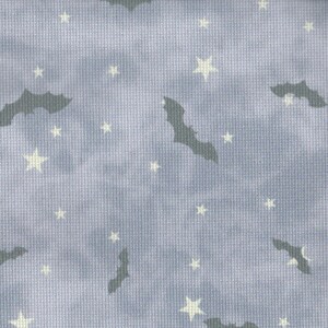 Fabric Flair - Bat Skies 14 count Aida - Piece approx 45 x 50cm ideal for halloween stitching!