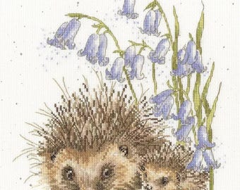 Kit Point De Croix "Poule Curieuse" Hannah Dale - Toile Aïda 14 Fils - Motif 26x26 Cm - Coton Ombré - Bothy Threads - 7