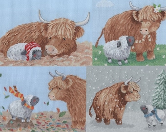 Highland Family The Four Seasons Cross Stitch Chart Pack by Genny Haines