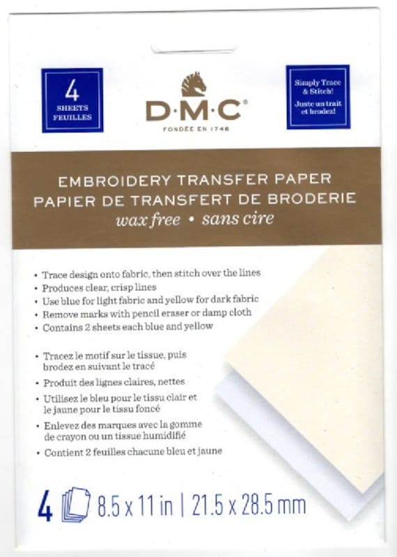 DMC Embroidery Transfer Paper - Tracing Paper - 4 sheets of wax free  tracing paper