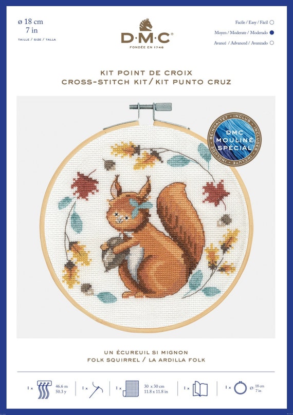 Folk Squirrel Cross Stitch Kit Folk Squirrel Cross Stitch Kit