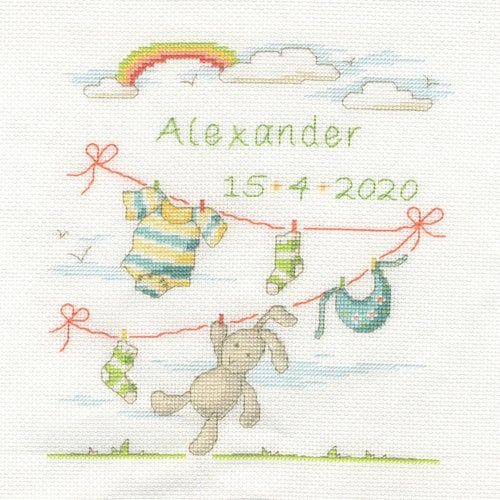 DMC BK1879 Elephant Baby Baby Birth Sampler Cross Stitch Kit Etsy