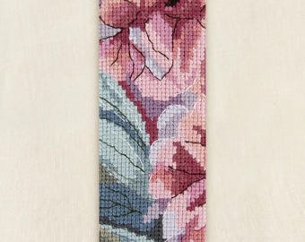 DMC Louvre BK1974/81 Peony Branches Counted Cross Stitch Bookmark Kit