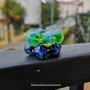Set 6pc murano glass beads