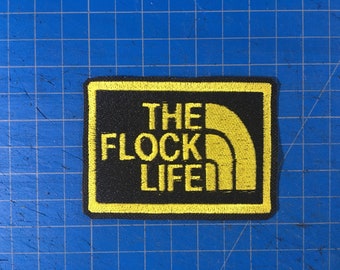 The Flock Life handmade P4 inspired iron-on patch