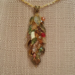 Fall Leaf necklace, Gold Tone