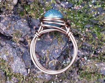 Moss Agate Wire - Wrapped Ring